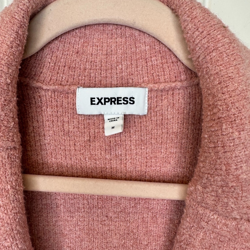 Express Pink Double-Breasted Rhinestone Button Blazer Jacket Size M - Picture 4 of 8